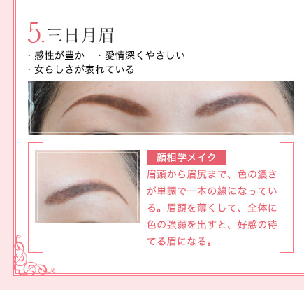 5.三日月眉の説明とメイクポイント